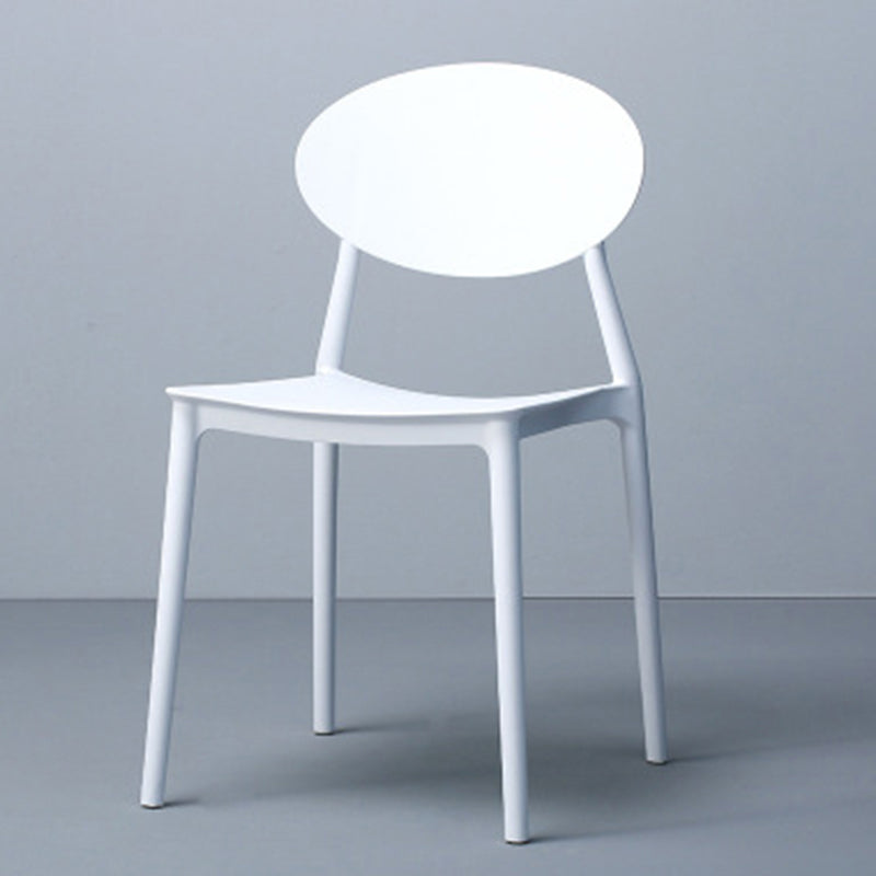 Modern Dining Open Back Chair Dining Armless Side Chairs with Plastic Legs White 1 Piece Clearhalo ' kitchen&dining_furn' 'Dining Chairs' 'Dining Tables & Seating' 'dining_chair' 'furn' 'furn_dining_chair' 'Furniture' 'furniture_dining_chair' 'Kitchen & Dining Furniture' 'kitchen' 4538733