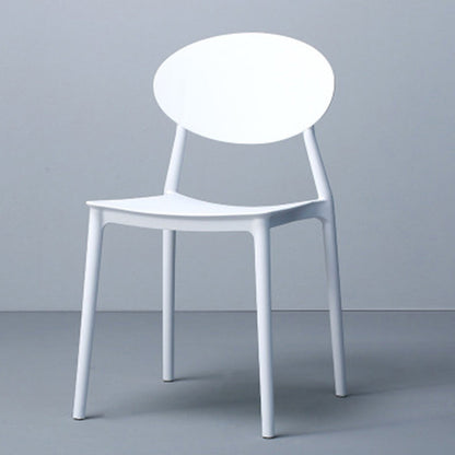 Modern Dining Open Back Chair Dining Armless Side Chairs with Plastic Legs White 1 Piece Clearhalo ' kitchen&dining_furn' 'Dining Chairs' 'Dining Tables & Seating' 'dining_chair' 'furn' 'furn_dining_chair' 'Furniture' 'furniture_dining_chair' 'Kitchen & Dining Furniture' 'kitchen' 4538733