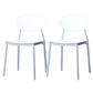 Modern Dining Open Back Chair Dining Armless Side Chairs with Plastic Legs White 2 Piece Set Clearhalo ' kitchen&dining_furn' 'Dining Chairs' 'Dining Tables & Seating' 'dining_chair' 'furn' 'furn_dining_chair' 'Furniture' 'furniture_dining_chair' 'Kitchen & Dining Furniture' 'kitchen' 4538734