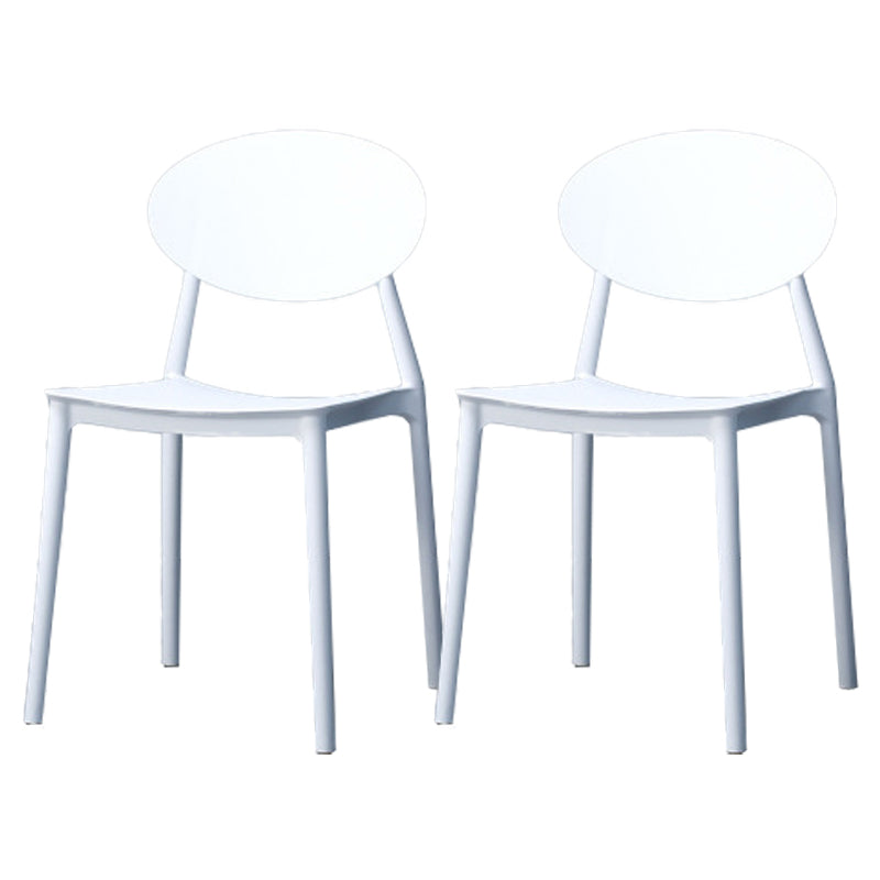 Modern Dining Open Back Chair Dining Armless Side Chairs with Plastic Legs White 2 Piece Set Clearhalo ' kitchen&dining_furn' 'Dining Chairs' 'Dining Tables & Seating' 'dining_chair' 'furn' 'furn_dining_chair' 'Furniture' 'furniture_dining_chair' 'Kitchen & Dining Furniture' 'kitchen' 4538734