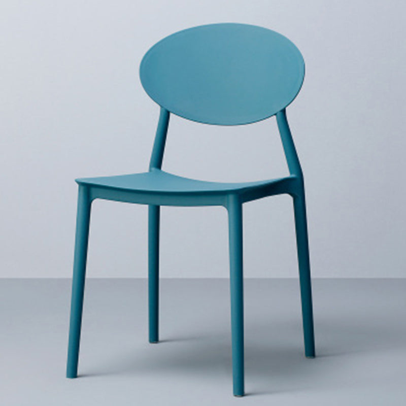 Modern Dining Open Back Chair Dining Armless Side Chairs with Plastic Legs Dark Blue 1 Piece Clearhalo ' kitchen&dining_furn' 'Dining Chairs' 'Dining Tables & Seating' 'dining_chair' 'furn' 'furn_dining_chair' 'Furniture' 'furniture_dining_chair' 'Kitchen & Dining Furniture' 'kitchen' 4538736