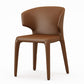 Designer Style Leather Home Arm Chair Wingback Matte Finish Dining Chair Brown 1 Piece Clearhalo ' kitchen&dining_furn' 'Dining Chairs' 'Dining Tables & Seating' 'dining_chair' 'furn' 'furn_dining_chair' 'Furniture' 'furniture_dining_chair' 'Kitchen & Dining Furniture' 'kitchen' 4538742