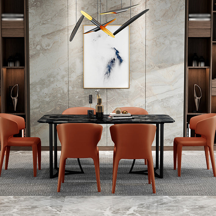 Designer Style Leather Home Arm Chair Wingback Matte Finish Dining Chair Clearhalo ' kitchen&dining_furn' 'Dining Chairs' 'Dining Tables & Seating' 'dining_chair' 'furn' 'furn_dining_chair' 'Furniture' 'furniture_dining_chair' 'Kitchen & Dining Furniture' 'kitchen' 4538745