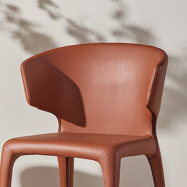 Designer Style Leather Home Arm Chair Wingback Matte Finish Dining Chair Clearhalo ' kitchen&dining_furn' 'Dining Chairs' 'Dining Tables & Seating' 'dining_chair' 'furn' 'furn_dining_chair' 'Furniture' 'furniture_dining_chair' 'Kitchen & Dining Furniture' 'kitchen' 4538746