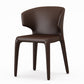 Designer Style Leather Home Arm Chair Wingback Matte Finish Dining Chair Dark Brown 1 Piece Clearhalo ' kitchen&dining_furn' 'Dining Chairs' 'Dining Tables & Seating' 'dining_chair' 'furn' 'furn_dining_chair' 'Furniture' 'furniture_dining_chair' 'Kitchen & Dining Furniture' 'kitchen' 4538748