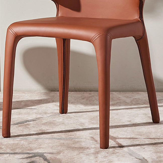 Designer Style Leather Home Arm Chair Wingback Matte Finish Dining Chair Clearhalo ' kitchen&dining_furn' 'Dining Chairs' 'Dining Tables & Seating' 'dining_chair' 'furn' 'furn_dining_chair' 'Furniture' 'furniture_dining_chair' 'Kitchen & Dining Furniture' 'kitchen' 4538756