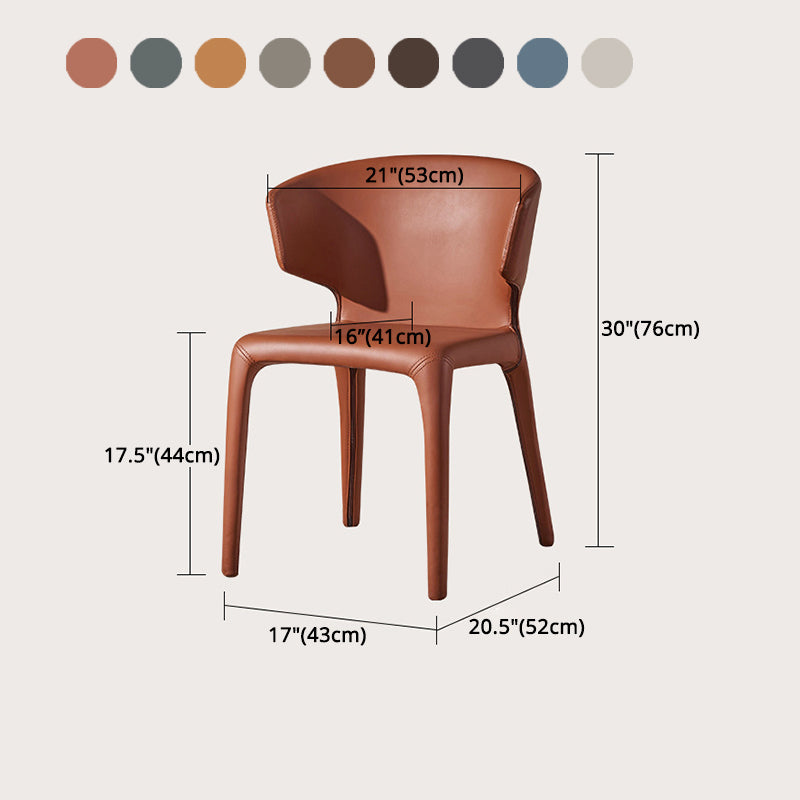 Designer Style Leather Home Arm Chair Wingback Matte Finish Dining Chair Clearhalo ' kitchen&dining_furn' 'Dining Chairs' 'Dining Tables & Seating' 'dining_chair' 'furn' 'furn_dining_chair' 'Furniture' 'furniture_dining_chair' 'Kitchen & Dining Furniture' 'kitchen' 4538758