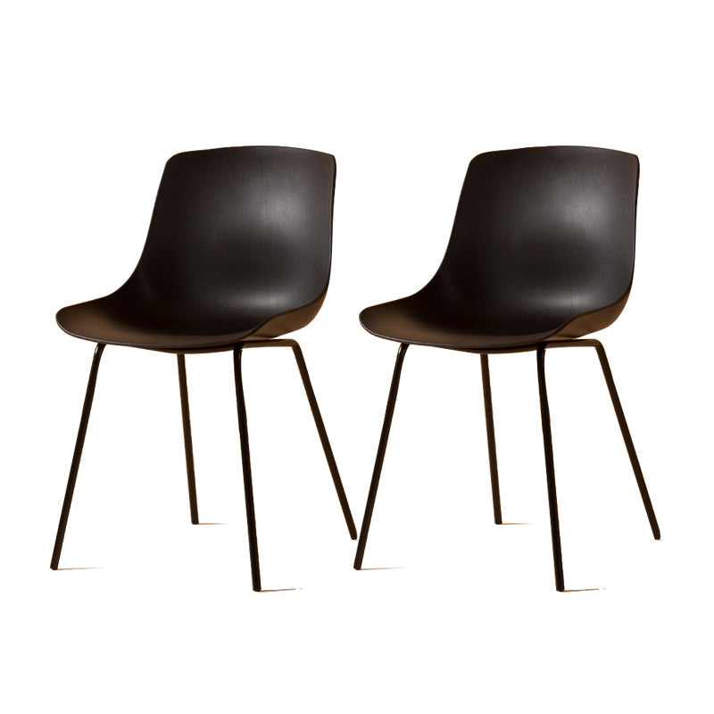 Modern Style Dining Chairs Dining Armless Side Chairs with Metal Legs Black 2 Piece Set Clearhalo ' kitchen&dining_furn' 'Dining Chairs' 'Dining Tables & Seating' 'dining_chair' 'furn' 'furn_dining_chair' 'Furniture' 'furniture_dining_chair' 'Kitchen & Dining Furniture' 'kitchen' 4538761