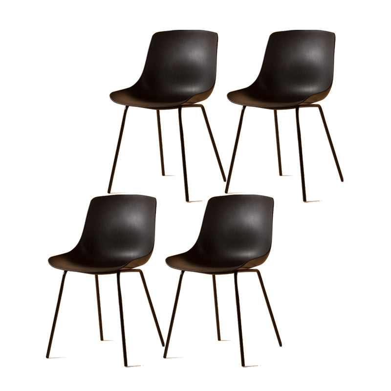 Modern Style Dining Chairs Dining Armless Side Chairs with Metal Legs Black 4 Piece Set Clearhalo ' kitchen&dining_furn' 'Dining Chairs' 'Dining Tables & Seating' 'dining_chair' 'furn' 'furn_dining_chair' 'Furniture' 'furniture_dining_chair' 'Kitchen & Dining Furniture' 'kitchen' 4538763