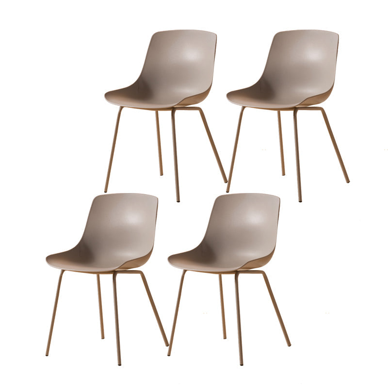 Modern Style Dining Chairs Dining Armless Side Chairs with Metal Legs Grey 4 Piece Set Clearhalo ' kitchen&dining_furn' 'Dining Chairs' 'Dining Tables & Seating' 'dining_chair' 'furn' 'furn_dining_chair' 'Furniture' 'furniture_dining_chair' 'Kitchen & Dining Furniture' 'kitchen' 4538769