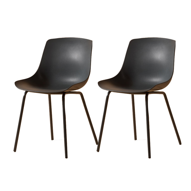 Modern Style Dining Chairs Dining Armless Side Chairs with Metal Legs Dark Gray 2 Piece Set Clearhalo ' kitchen&dining_furn' 'Dining Chairs' 'Dining Tables & Seating' 'dining_chair' 'furn' 'furn_dining_chair' 'Furniture' 'furniture_dining_chair' 'Kitchen & Dining Furniture' 'kitchen' 4538774