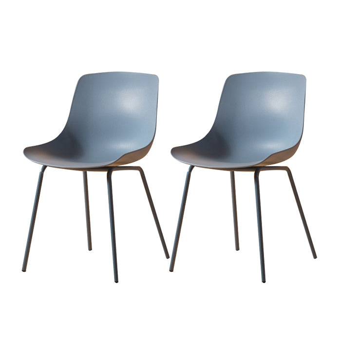 Modern Style Dining Chairs Dining Armless Side Chairs with Metal Legs Blue 2 Piece Set Clearhalo ' kitchen&dining_furn' 'Dining Chairs' 'Dining Tables & Seating' 'dining_chair' 'furn' 'furn_dining_chair' 'Furniture' 'furniture_dining_chair' 'Kitchen & Dining Furniture' 'kitchen' 4538790