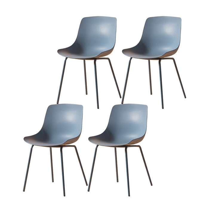 Modern Style Dining Chairs Dining Armless Side Chairs with Metal Legs Blue 4 Piece Set Clearhalo ' kitchen&dining_furn' 'Dining Chairs' 'Dining Tables & Seating' 'dining_chair' 'furn' 'furn_dining_chair' 'Furniture' 'furniture_dining_chair' 'Kitchen & Dining Furniture' 'kitchen' 4538791