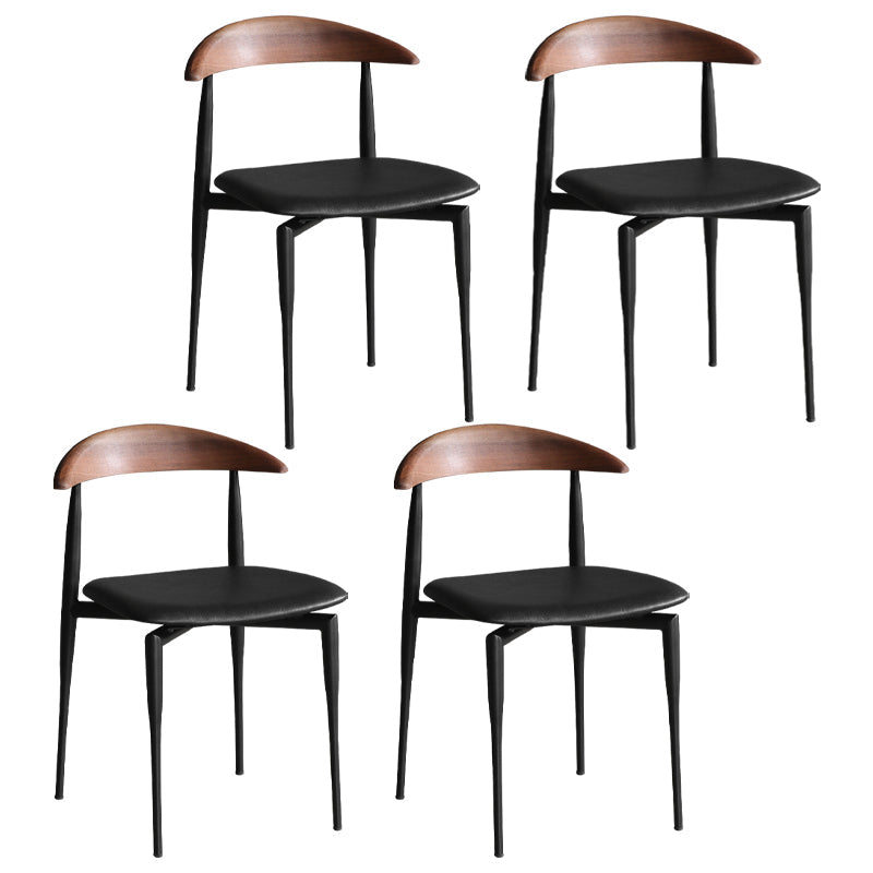Metal Industrial Kitchen Dining Room Chair Open Back Side Chair Black 4 Piece Set Clearhalo ' kitchen&dining_furn' 'Dining Chairs' 'Dining Tables & Seating' 'dining_chair' 'furn' 'furn_dining_chair' 'Furniture' 'furniture_dining_chair' 'Kitchen & Dining Furniture' 'kitchen' 4538795