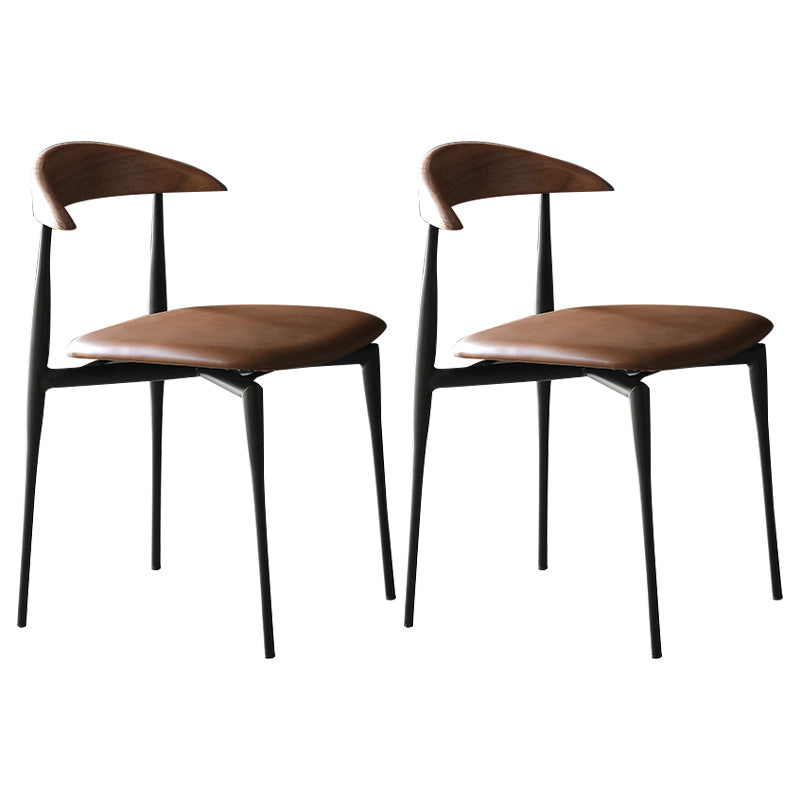 Metal Industrial Kitchen Dining Room Chair Open Back Side Chair Coffee 2 Piece Set Clearhalo ' kitchen&dining_furn' 'Dining Chairs' 'Dining Tables & Seating' 'dining_chair' 'furn' 'furn_dining_chair' 'Furniture' 'furniture_dining_chair' 'Kitchen & Dining Furniture' 'kitchen' 4538800