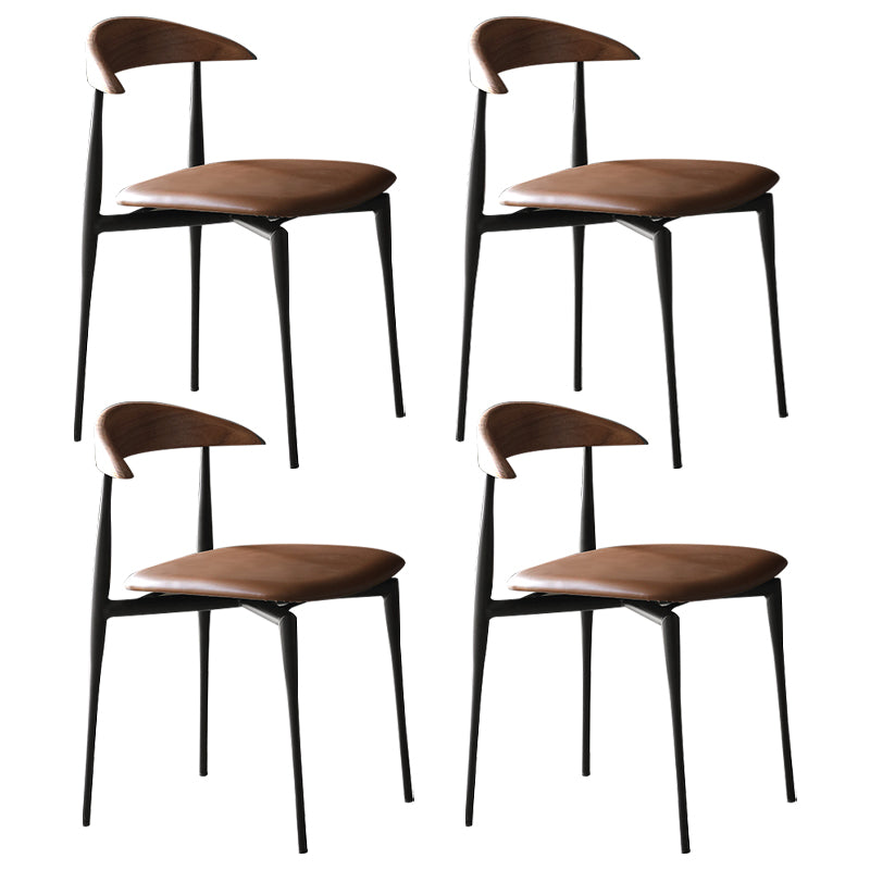 Metal Industrial Kitchen Dining Room Chair Open Back Side Chair Coffee 4 Piece Set Clearhalo ' kitchen&dining_furn' 'Dining Chairs' 'Dining Tables & Seating' 'dining_chair' 'furn' 'furn_dining_chair' 'Furniture' 'furniture_dining_chair' 'Kitchen & Dining Furniture' 'kitchen' 4538802