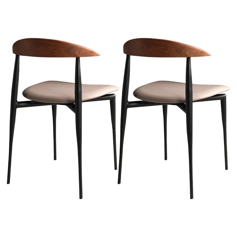 Metal Industrial Kitchen Dining Room Chair Open Back Side Chair Light Camel 2 Piece Set Clearhalo ' kitchen&dining_furn' 'Dining Chairs' 'Dining Tables & Seating' 'dining_chair' 'furn' 'furn_dining_chair' 'Furniture' 'furniture_dining_chair' 'Kitchen & Dining Furniture' 'kitchen' 4538806