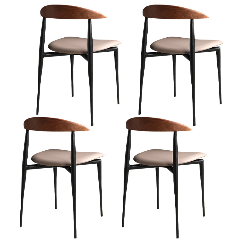 Metal Industrial Kitchen Dining Room Chair Open Back Side Chair Light Camel 4 Piece Set Clearhalo ' kitchen&dining_furn' 'Dining Chairs' 'Dining Tables & Seating' 'dining_chair' 'furn' 'furn_dining_chair' 'Furniture' 'furniture_dining_chair' 'Kitchen & Dining Furniture' 'kitchen' 4538807