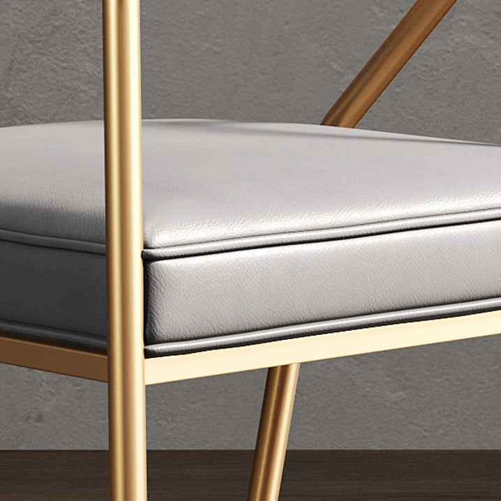 Metal Scandinavian Glam Kitchen Dining Room Arm Chair Open Back Chair Clearhalo ' kitchen&dining_furn' 'Dining Chairs' 'Dining Tables & Seating' 'dining_chair' 'furn' 'furn_dining_chair' 'Furniture' 'furniture_dining_chair' 'Kitchen & Dining Furniture' 'kitchen' 4538825