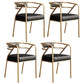 Metal Scandinavian Glam Kitchen Dining Room Arm Chair Open Back Chair Matte Black 4 Piece Set Clearhalo ' kitchen&dining_furn' 'Dining Chairs' 'Dining Tables & Seating' 'dining_chair' 'furn' 'furn_dining_chair' 'Furniture' 'furniture_dining_chair' 'Kitchen & Dining Furniture' 'kitchen' 4538826