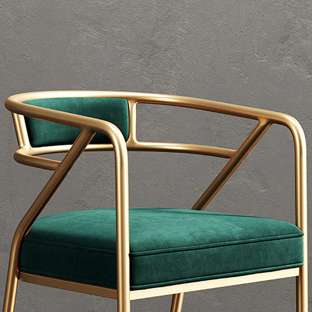 Metal Scandinavian Glam Kitchen Dining Room Arm Chair Open Back Chair Clearhalo ' kitchen&dining_furn' 'Dining Chairs' 'Dining Tables & Seating' 'dining_chair' 'furn' 'furn_dining_chair' 'Furniture' 'furniture_dining_chair' 'Kitchen & Dining Furniture' 'kitchen' 4538827