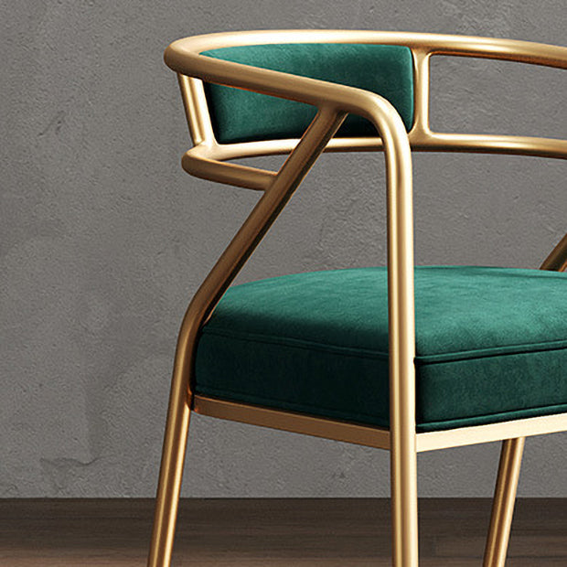 Metal Scandinavian Glam Kitchen Dining Room Arm Chair Open Back Chair Clearhalo ' kitchen&dining_furn' 'Dining Chairs' 'Dining Tables & Seating' 'dining_chair' 'furn' 'furn_dining_chair' 'Furniture' 'furniture_dining_chair' 'Kitchen & Dining Furniture' 'kitchen' 4538829