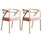 Metal Scandinavian Glam Kitchen Dining Room Arm Chair Open Back Chair Pink 2 Piece Set Clearhalo ' kitchen&dining_furn' 'Dining Chairs' 'Dining Tables & Seating' 'dining_chair' 'furn' 'furn_dining_chair' 'Furniture' 'furniture_dining_chair' 'Kitchen & Dining Furniture' 'kitchen' 4538834