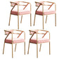 Metal Scandinavian Glam Kitchen Dining Room Arm Chair Open Back Chair Pink 4 Piece Set Clearhalo ' kitchen&dining_furn' 'Dining Chairs' 'Dining Tables & Seating' 'dining_chair' 'furn' 'furn_dining_chair' 'Furniture' 'furniture_dining_chair' 'Kitchen & Dining Furniture' 'kitchen' 4538835