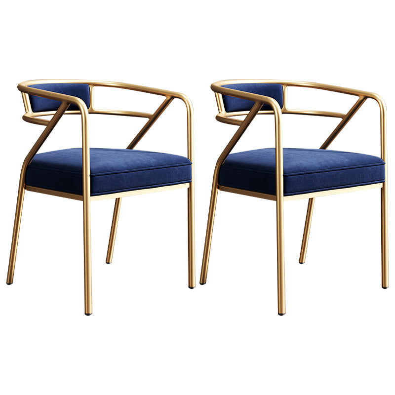 Metal Scandinavian Glam Kitchen Dining Room Arm Chair Open Back Chair Blue 2 Piece Set Clearhalo ' kitchen&dining_furn' 'Dining Chairs' 'Dining Tables & Seating' 'dining_chair' 'furn' 'furn_dining_chair' 'Furniture' 'furniture_dining_chair' 'Kitchen & Dining Furniture' 'kitchen' 4538837