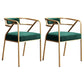 Metal Scandinavian Glam Kitchen Dining Room Arm Chair Open Back Chair Green 2 Piece Set Clearhalo ' kitchen&dining_furn' 'Dining Chairs' 'Dining Tables & Seating' 'dining_chair' 'furn' 'furn_dining_chair' 'Furniture' 'furniture_dining_chair' 'Kitchen & Dining Furniture' 'kitchen' 4538840