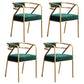 Metal Scandinavian Glam Kitchen Dining Room Arm Chair Open Back Chair Green 4 Piece Set Clearhalo ' kitchen&dining_furn' 'Dining Chairs' 'Dining Tables & Seating' 'dining_chair' 'furn' 'furn_dining_chair' 'Furniture' 'furniture_dining_chair' 'Kitchen & Dining Furniture' 'kitchen' 4538841