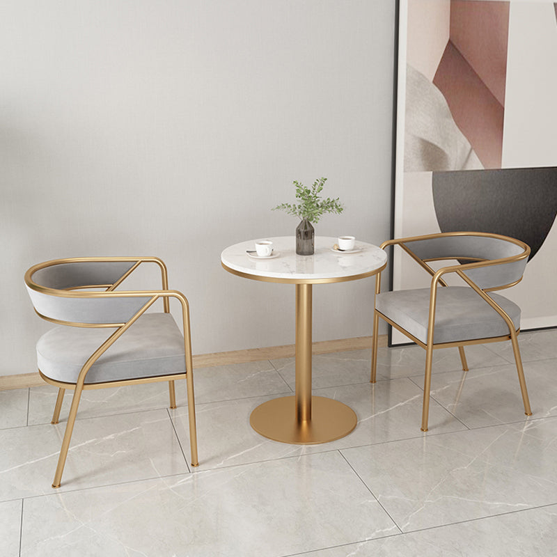 Glam Metal Arm Dining Chair Open Back Dining Side Chair for Home Use Clearhalo ' kitchen&dining_furn' 'Dining Chairs' 'Dining Tables & Seating' 'dining_chair' 'furn' 'furn_dining_chair' 'Furniture' 'furniture_dining_chair' 'Kitchen & Dining Furniture' 'kitchen' 4538854