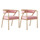 Glam Metal Arm Dining Chair Open Back Dining Side Chair for Home Use Pink 2 Piece Set Clearhalo ' kitchen&dining_furn' 'Dining Chairs' 'Dining Tables & Seating' 'dining_chair' 'furn' 'furn_dining_chair' 'Furniture' 'furniture_dining_chair' 'Kitchen & Dining Furniture' 'kitchen' 4538855
