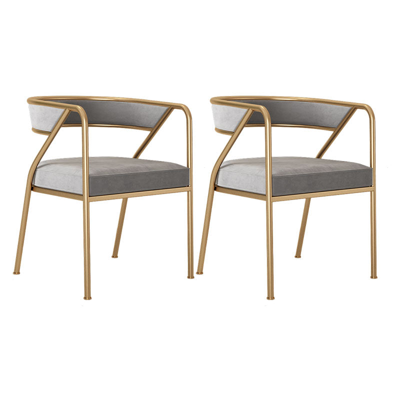 Glam Metal Arm Dining Chair Open Back Dining Side Chair for Home Use Grey 2 Piece Set Clearhalo ' kitchen&dining_furn' 'Dining Chairs' 'Dining Tables & Seating' 'dining_chair' 'furn' 'furn_dining_chair' 'Furniture' 'furniture_dining_chair' 'Kitchen & Dining Furniture' 'kitchen' 4538859