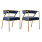 Glam Metal Arm Dining Chair Open Back Dining Side Chair for Home Use Blue 2 Piece Set Clearhalo ' kitchen&dining_furn' 'Dining Chairs' 'Dining Tables & Seating' 'dining_chair' 'furn' 'furn_dining_chair' 'Furniture' 'furniture_dining_chair' 'Kitchen & Dining Furniture' 'kitchen' 4538860