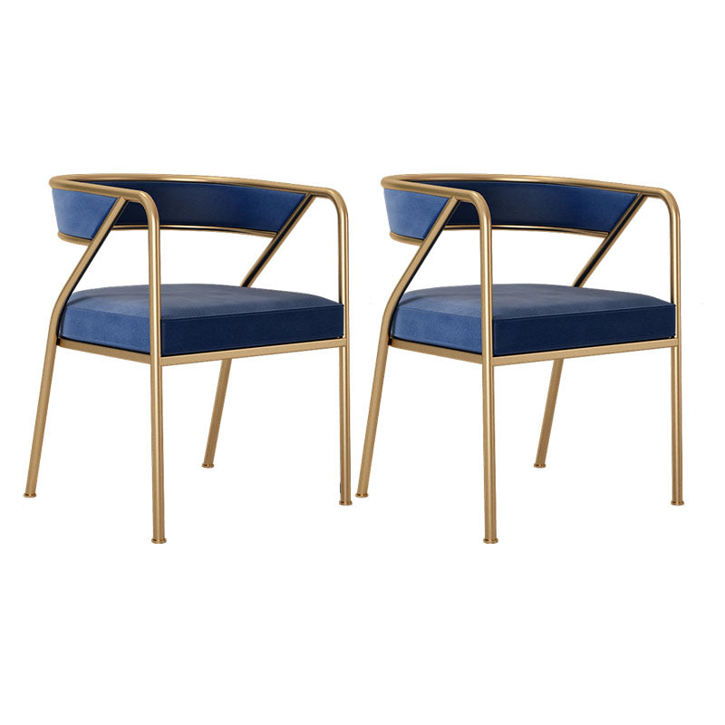 Glam Metal Arm Dining Chair Open Back Dining Side Chair for Home Use Blue 2 Piece Set Clearhalo ' kitchen&dining_furn' 'Dining Chairs' 'Dining Tables & Seating' 'dining_chair' 'furn' 'furn_dining_chair' 'Furniture' 'furniture_dining_chair' 'Kitchen & Dining Furniture' 'kitchen' 4538860