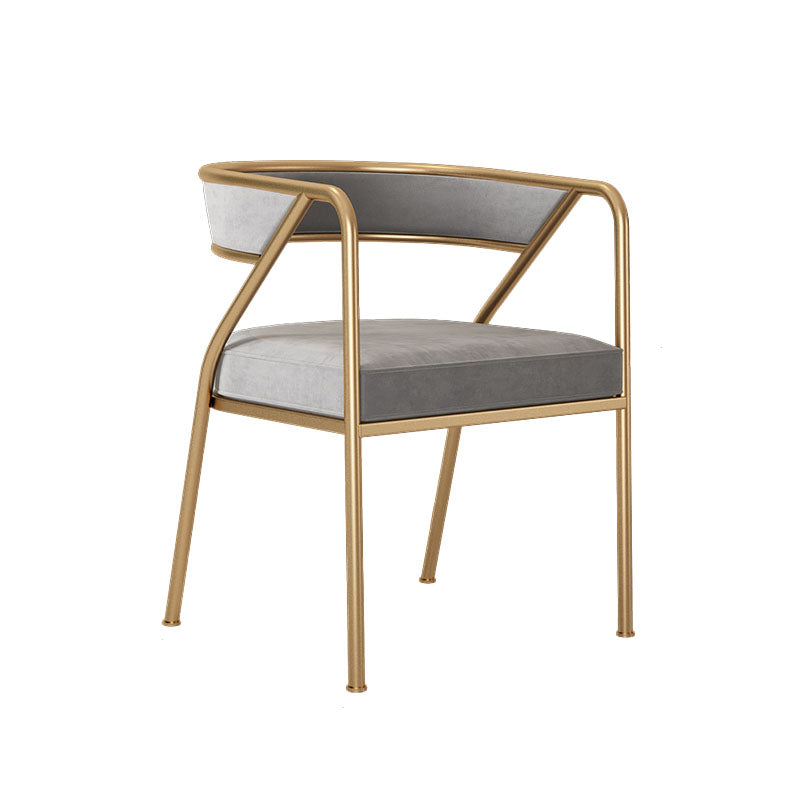 Glam Metal Arm Dining Chair Open Back Dining Side Chair for Home Use Clearhalo ' kitchen&dining_furn' 'Dining Chairs' 'Dining Tables & Seating' 'dining_chair' 'furn' 'furn_dining_chair' 'Furniture' 'furniture_dining_chair' 'Kitchen & Dining Furniture' 'kitchen' 4538861