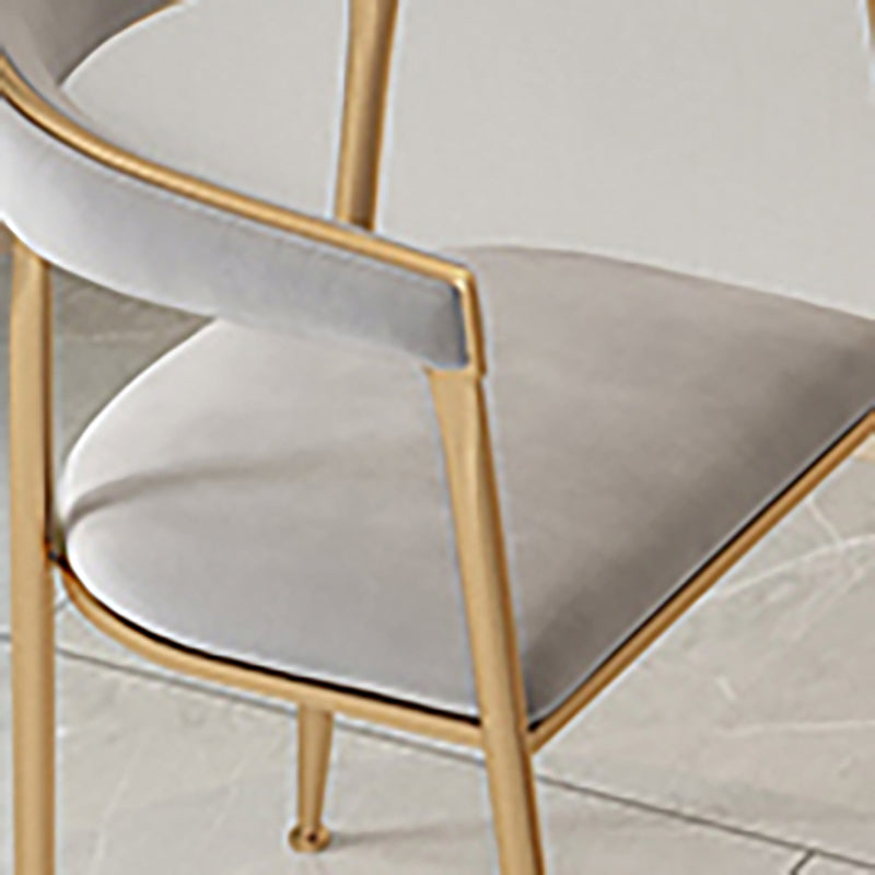 Glam Metal Arm Dining Chair Open Back Dining Side Chair for Home Use Clearhalo ' kitchen&dining_furn' 'Dining Chairs' 'Dining Tables & Seating' 'dining_chair' 'furn' 'furn_dining_chair' 'Furniture' 'furniture_dining_chair' 'Kitchen & Dining Furniture' 'kitchen' 4538862