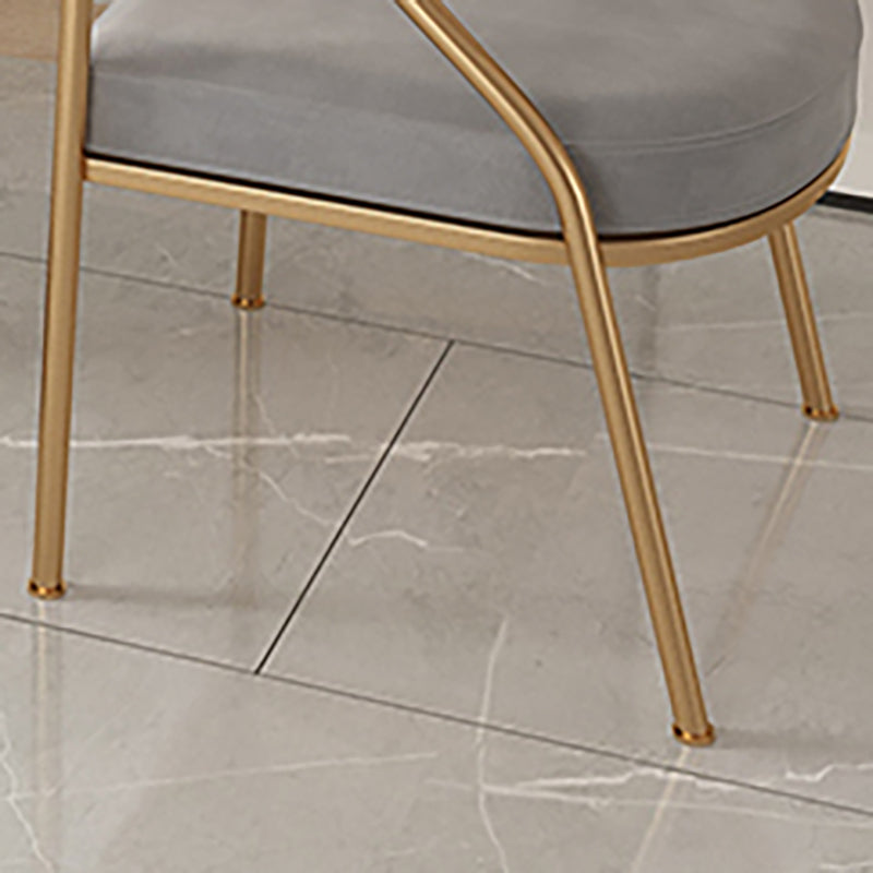 Glam Metal Arm Dining Chair Open Back Dining Side Chair for Home Use Clearhalo ' kitchen&dining_furn' 'Dining Chairs' 'Dining Tables & Seating' 'dining_chair' 'furn' 'furn_dining_chair' 'Furniture' 'furniture_dining_chair' 'Kitchen & Dining Furniture' 'kitchen' 4538863