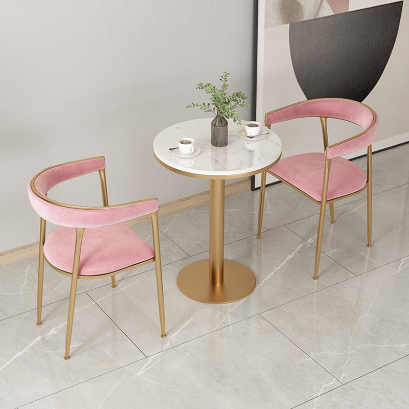 Glam Metal Arm Dining Chair Open Back Dining Side Chair for Home Use Clearhalo ' kitchen&dining_furn' 'Dining Chairs' 'Dining Tables & Seating' 'dining_chair' 'furn' 'furn_dining_chair' 'Furniture' 'furniture_dining_chair' 'Kitchen & Dining Furniture' 'kitchen' 4538865