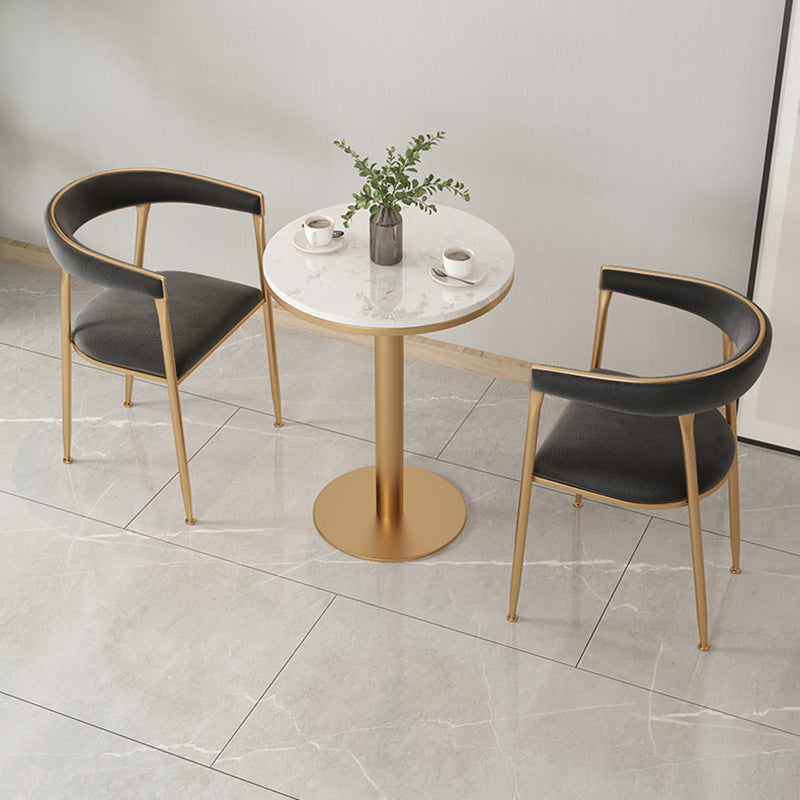 Glam Metal Arm Dining Chair Open Back Dining Side Chair for Home Use Clearhalo ' kitchen&dining_furn' 'Dining Chairs' 'Dining Tables & Seating' 'dining_chair' 'furn' 'furn_dining_chair' 'Furniture' 'furniture_dining_chair' 'Kitchen & Dining Furniture' 'kitchen' 4538868