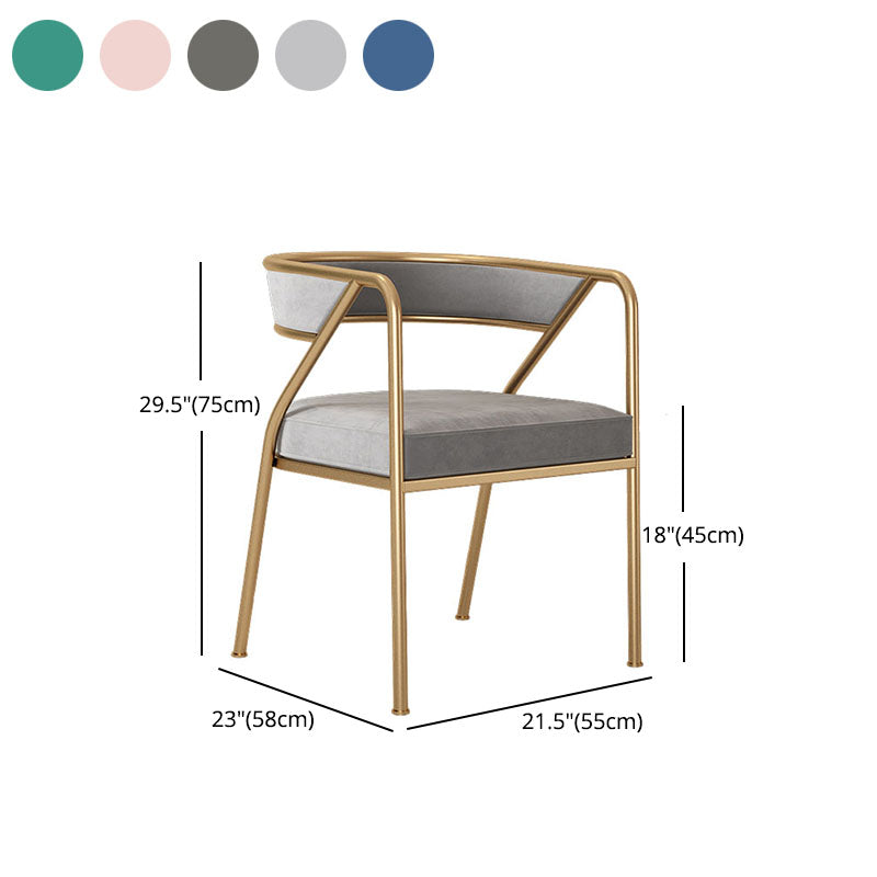 Glam Metal Arm Dining Chair Open Back Dining Side Chair for Home Use Clearhalo ' kitchen&dining_furn' 'Dining Chairs' 'Dining Tables & Seating' 'dining_chair' 'furn' 'furn_dining_chair' 'Furniture' 'furniture_dining_chair' 'Kitchen & Dining Furniture' 'kitchen' 4538869