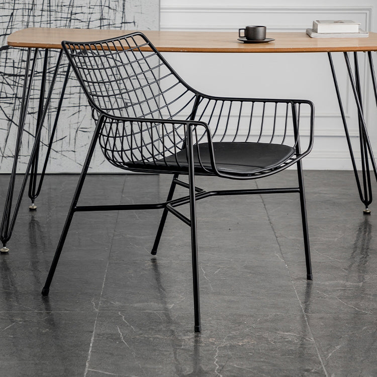 Metal Industrial Kitchen Dining Room Armchair Crossback Chair Clearhalo ' kitchen&dining_furn' 'Dining Chairs' 'Dining Tables & Seating' 'dining_chair' 'furn' 'furn_dining_chair' 'Furniture' 'furniture_dining_chair' 'Kitchen & Dining Furniture' 'kitchen' 4538870