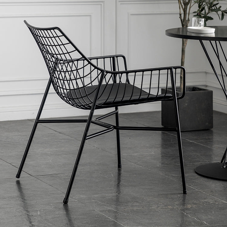 Metal Industrial Kitchen Dining Room Armchair Crossback Chair Clearhalo ' kitchen&dining_furn' 'Dining Chairs' 'Dining Tables & Seating' 'dining_chair' 'furn' 'furn_dining_chair' 'Furniture' 'furniture_dining_chair' 'Kitchen & Dining Furniture' 'kitchen' 4538872