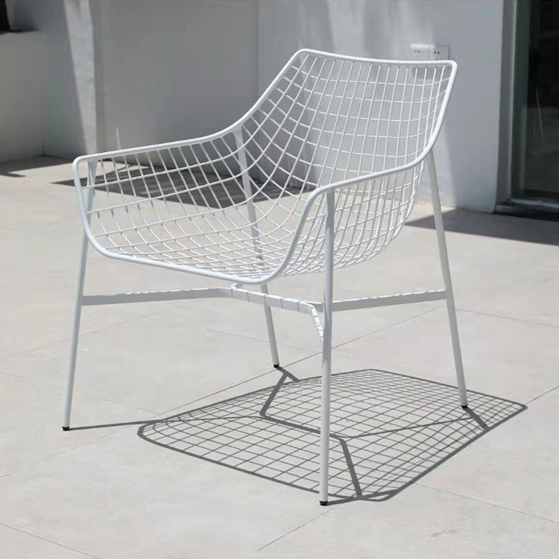 Metal Industrial Kitchen Dining Room Armchair Crossback Chair White 1 Piece Clearhalo ' kitchen&dining_furn' 'Dining Chairs' 'Dining Tables & Seating' 'dining_chair' 'furn' 'furn_dining_chair' 'Furniture' 'furniture_dining_chair' 'Kitchen & Dining Furniture' 'kitchen' 4538876