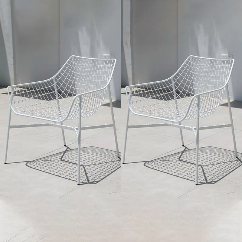 Metal Industrial Kitchen Dining Room Armchair Crossback Chair White 2 Piece Set Clearhalo ' kitchen&dining_furn' 'Dining Chairs' 'Dining Tables & Seating' 'dining_chair' 'furn' 'furn_dining_chair' 'Furniture' 'furniture_dining_chair' 'Kitchen & Dining Furniture' 'kitchen' 4538879