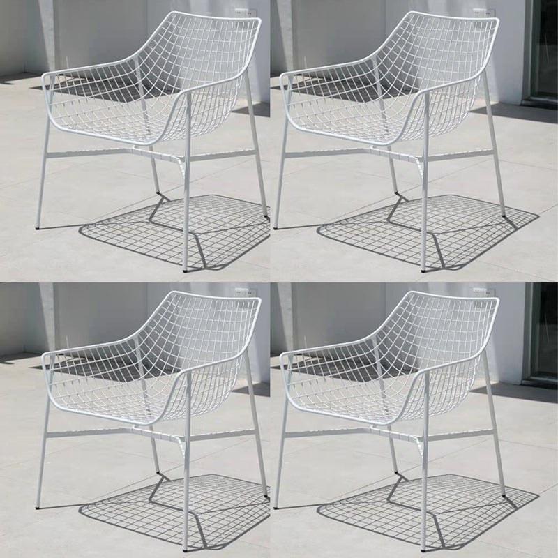 Metal Industrial Kitchen Dining Room Armchair Crossback Chair White 4 Piece Set Clearhalo ' kitchen&dining_furn' 'Dining Chairs' 'Dining Tables & Seating' 'dining_chair' 'furn' 'furn_dining_chair' 'Furniture' 'furniture_dining_chair' 'Kitchen & Dining Furniture' 'kitchen' 4538881