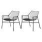 Metal Industrial Kitchen Dining Room Armchair Crossback Chair Gloss Black 2 Piece Set Clearhalo ' kitchen&dining_furn' 'Dining Chairs' 'Dining Tables & Seating' 'dining_chair' 'furn' 'furn_dining_chair' 'Furniture' 'furniture_dining_chair' 'Kitchen & Dining Furniture' 'kitchen' 4538884
