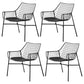 Metal Industrial Kitchen Dining Room Armchair Crossback Chair Gloss Black 4 Piece Set Clearhalo ' kitchen&dining_furn' 'Dining Chairs' 'Dining Tables & Seating' 'dining_chair' 'furn' 'furn_dining_chair' 'Furniture' 'furniture_dining_chair' 'Kitchen & Dining Furniture' 'kitchen' 4538886