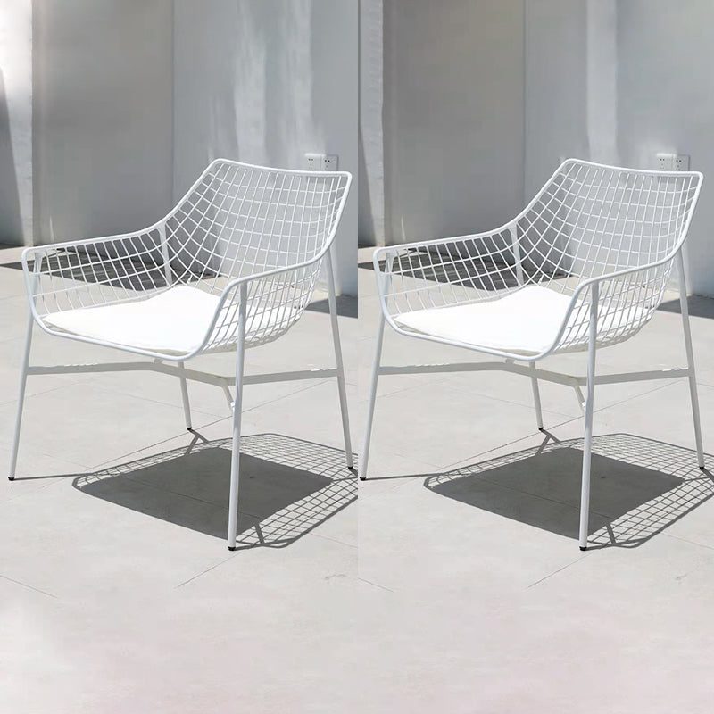 Metal Industrial Kitchen Dining Room Armchair Crossback Chair Gloss White 2 Piece Set Clearhalo ' kitchen&dining_furn' 'Dining Chairs' 'Dining Tables & Seating' 'dining_chair' 'furn' 'furn_dining_chair' 'Furniture' 'furniture_dining_chair' 'Kitchen & Dining Furniture' 'kitchen' 4538889